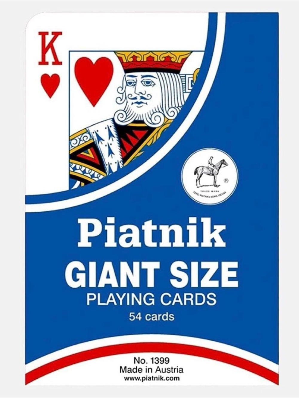 Piatnik NWOT Sealed Giant Size 54 Playing Cards #1399 Made In Austria Unopened